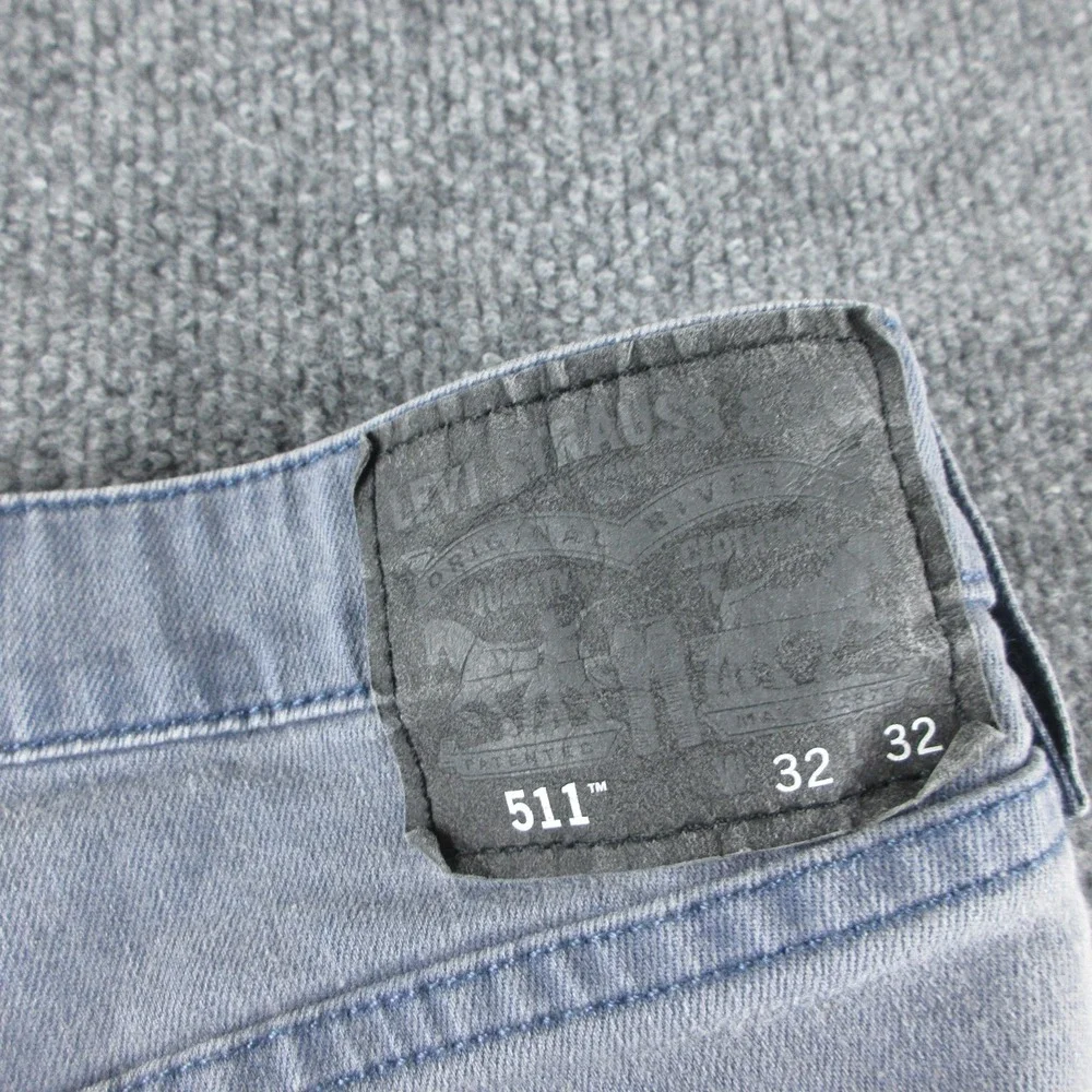 Levis 511 Jeans Mens 32x31 Blue Slim Straight Light Wash Stretch Denim Casual